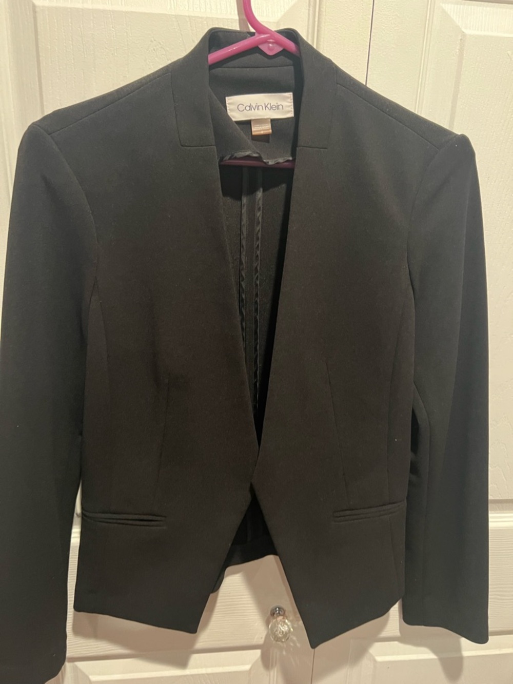 Calvin Klein Black Women's Open-Front Tailored Blazer